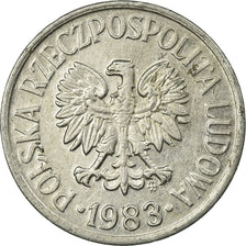 Coin, Poland, 10 Groszy, 1983, Warsaw, EF(40-45), Aluminum, KM:AA47