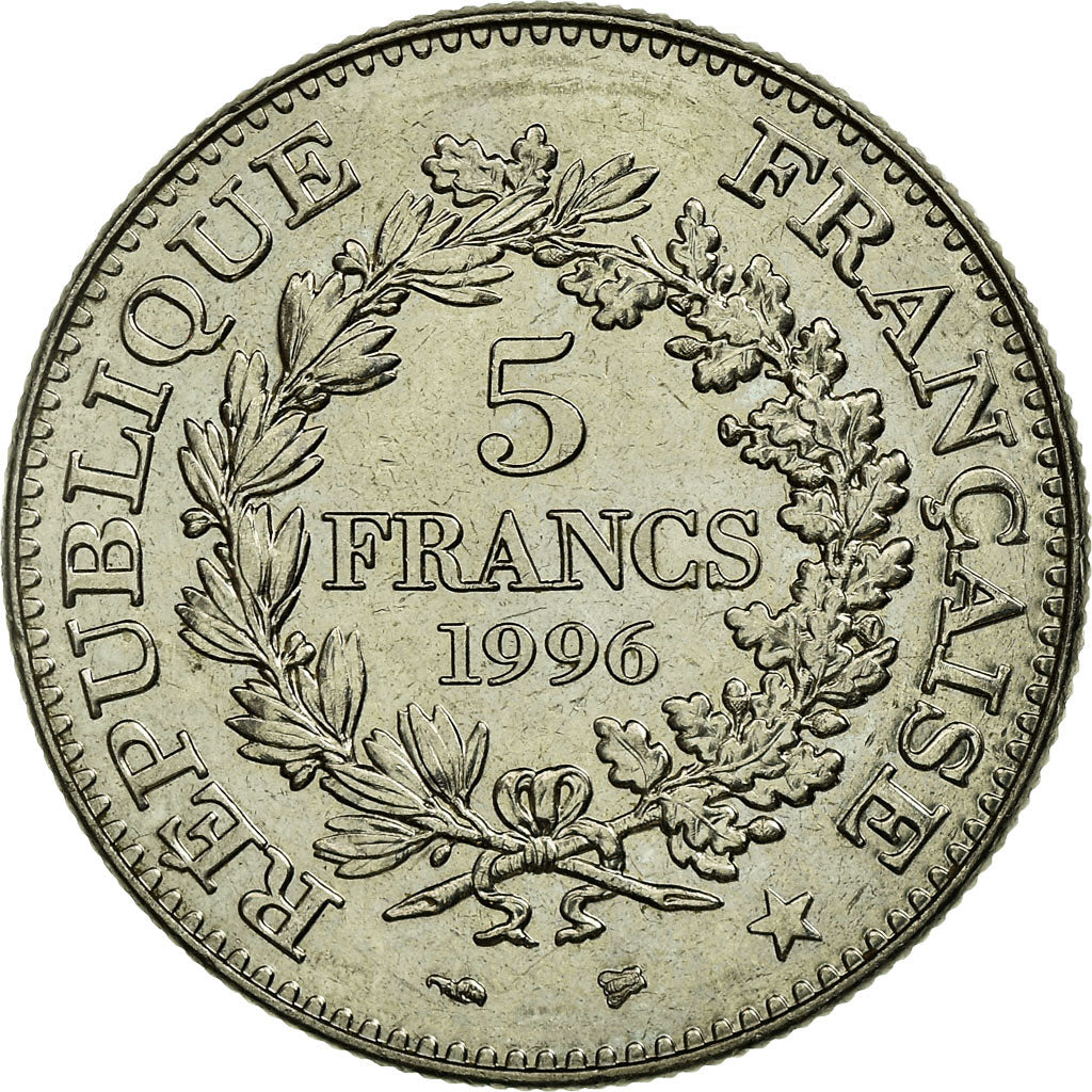 Moneta, Francia, Hercule, 5 Francs, 1996, Paris, BB, Nichel, KM:1155