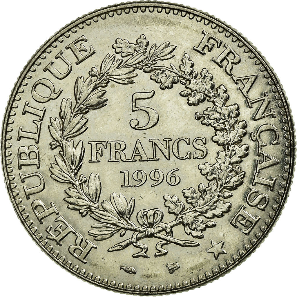 Moneta, Francia, Hercule, 5 Francs, 1996, Paris, BB, Nichel, KM:1155