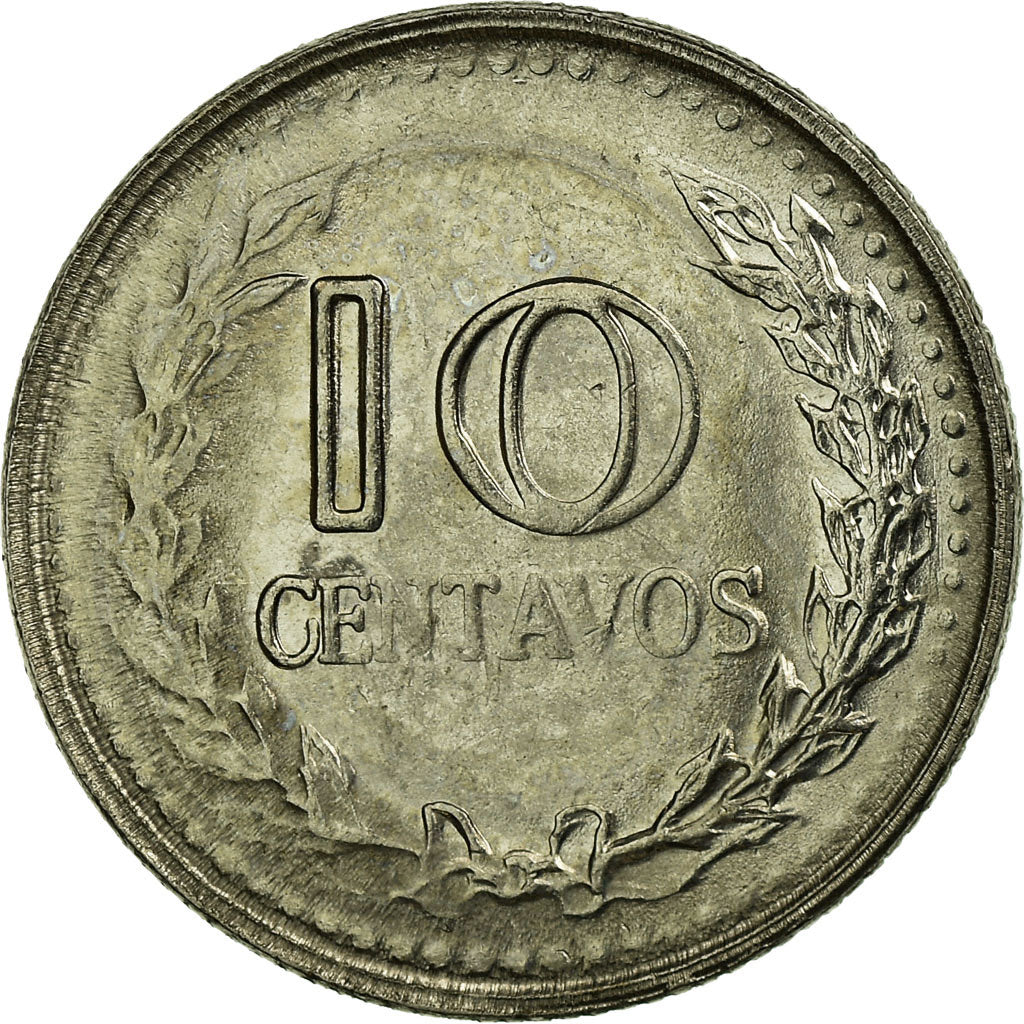 Moneta, Colombia, 10 Centavos, 1975, BB, Acciaio ricoperto in nichel, KM:253