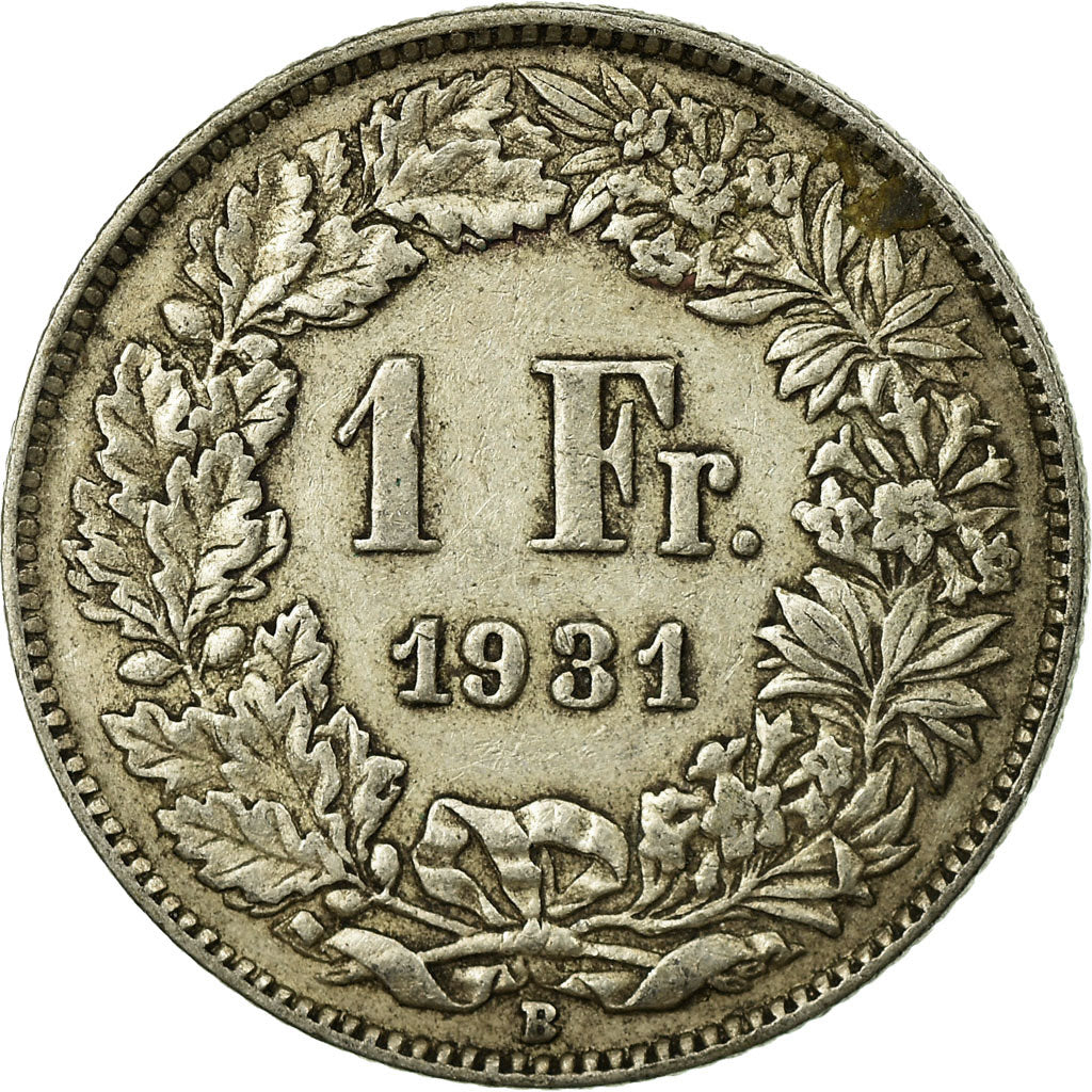 Coin, Switzerland, Franc, 1931, Bern, EF(40-45), Silver, KM:24