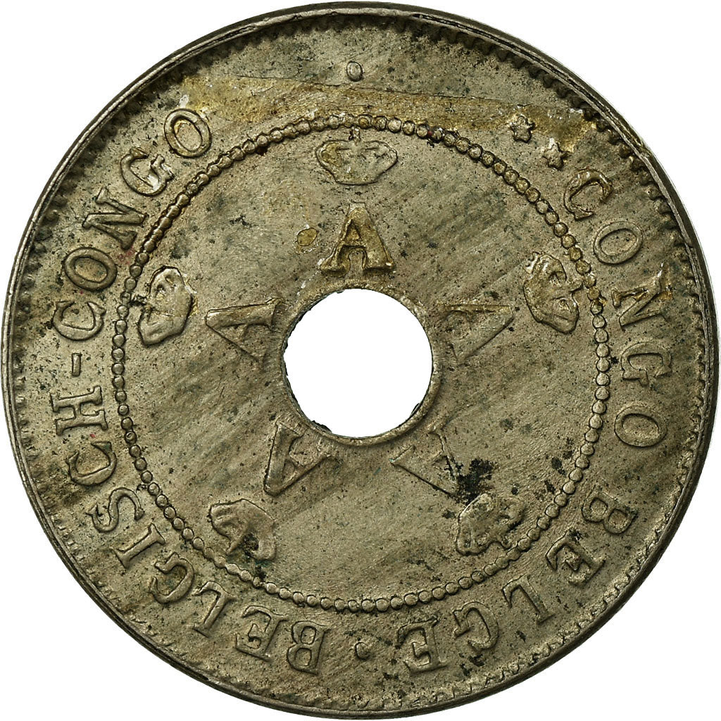 Coin, Belgian Congo, 10 Centimes, 1911, Heaton, EF(40-45), Copper-nickel, KM:18