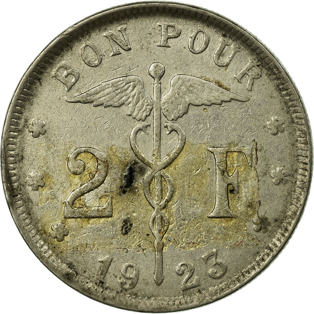 Coin, Belgium, 2 Francs, 2 Frank, 1923, EF(40-45), Nickel, KM:91.1
