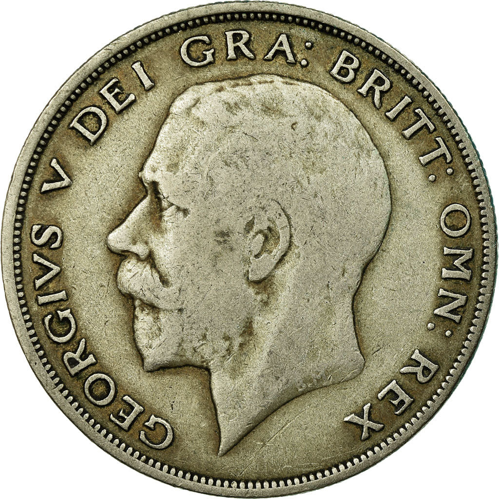 Coin, Great Britain, George V, 1/2 Crown, 1921, VF(20-25), Silver, KM:818.1a