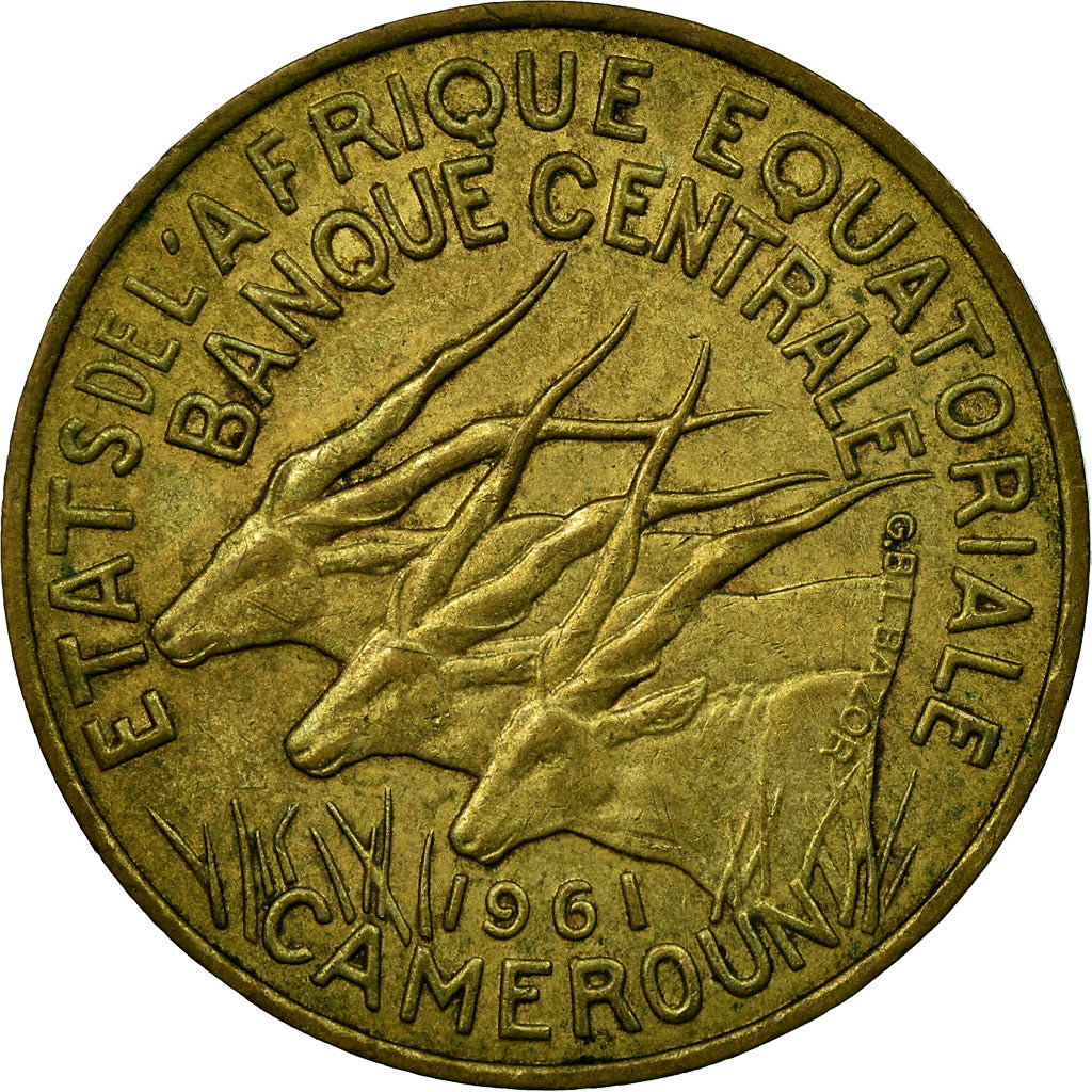 Moneda, Estados africanos ecuatoriales, 10 Francs, 1961, Paris, MBC, Aluminio -