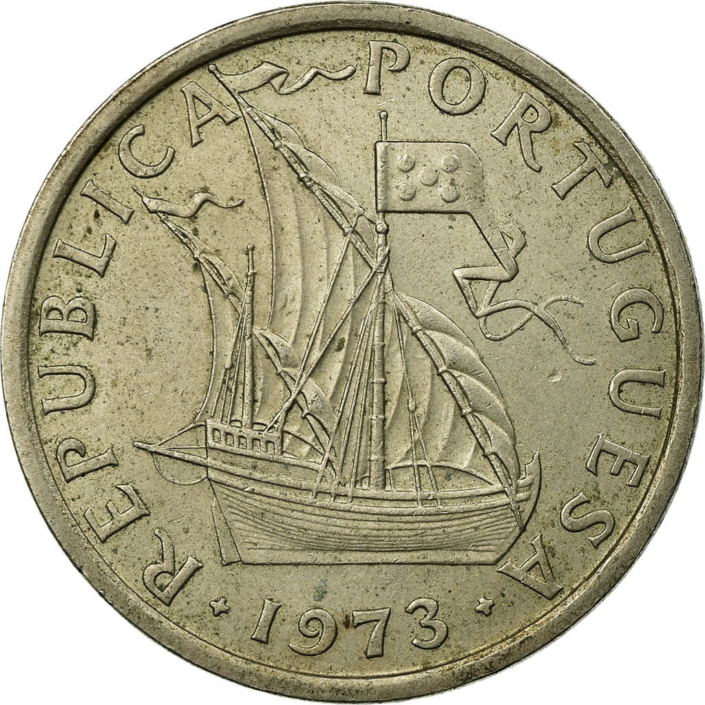 Moeda, Portugal, 10 Escudos, 1973, EF(40-45), Níquel Revestido a Cobre-Níquel