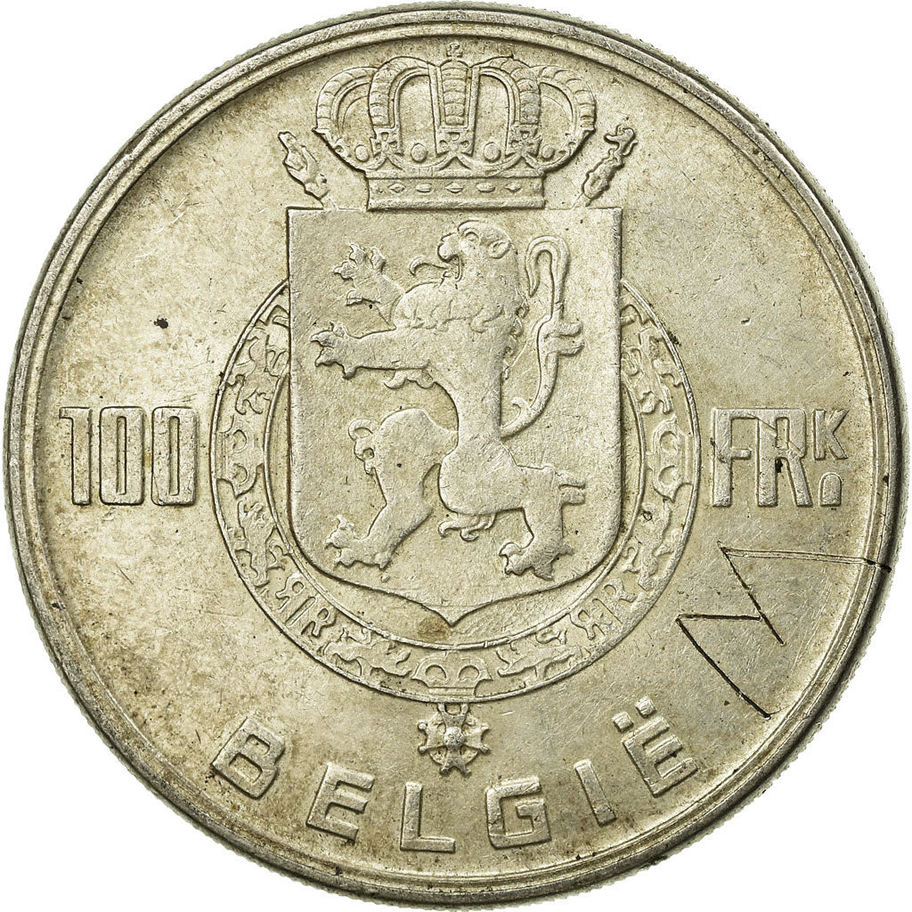 Coin, Belgium, 100 Francs, 100 Frank, 1951, EF(40-45), Silver, KM:139.1