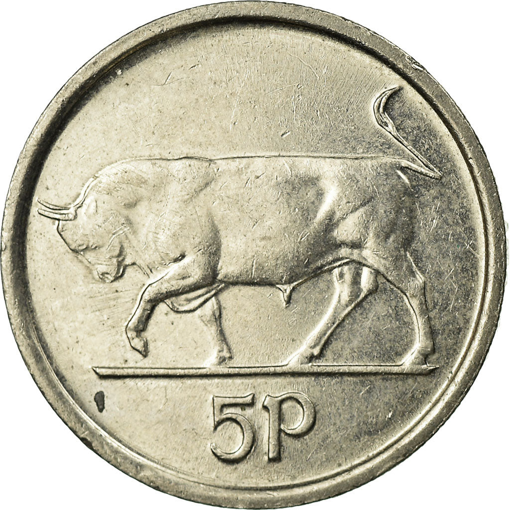 Coin, IRELAND REPUBLIC, 5 Pence, 2000, EF(40-45), Copper-nickel, KM:28