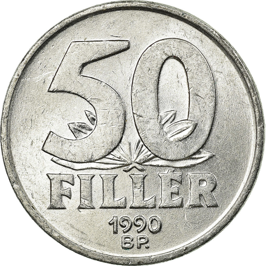 Münze, Ungarn, 50 Fillér, 1990, Budapest, SS, Aluminium, KM:677