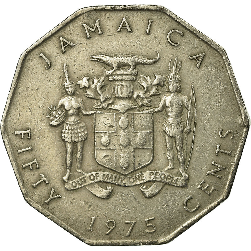 Monnaie, Jamaica, Elizabeth II, 50 Cents, 1975, TTB, Copper-nickel, KM:65