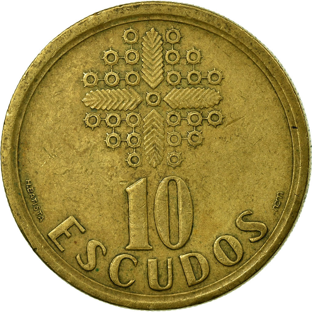 Moneta, Portugal, 10 Escudos, 1992, EF(40-45), Mosiądz niklowy, KM:633