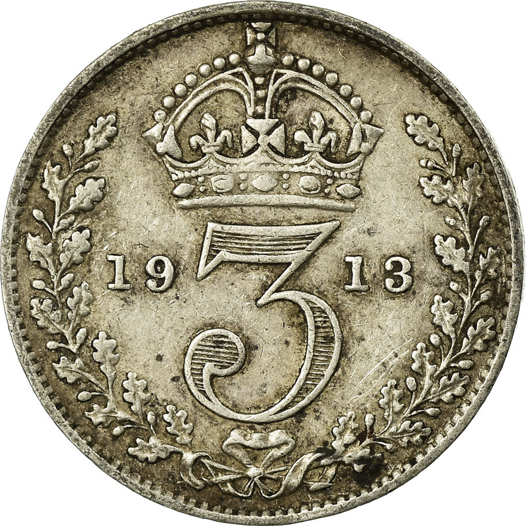 Coin, Great Britain, George V, 3 Pence, 1913, EF(40-45), Silver, KM:813