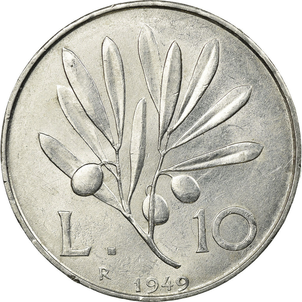 Monnaie, Italie, 10 Lire, 1949, Rome, TTB, Aluminium, KM:90