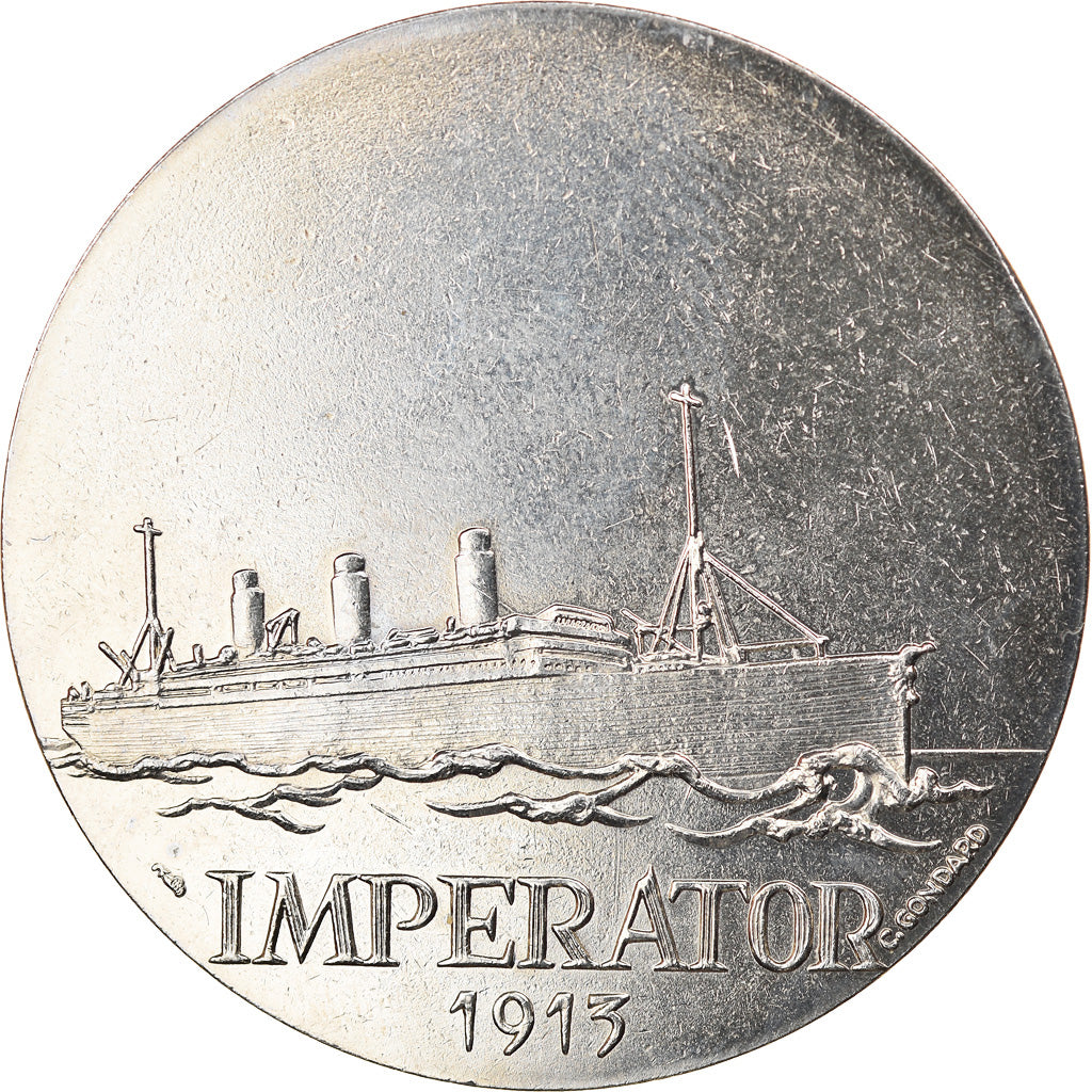 Francia, medalla, Les Grands Transatlantiques, Imperator, Shipping, C. Gondard