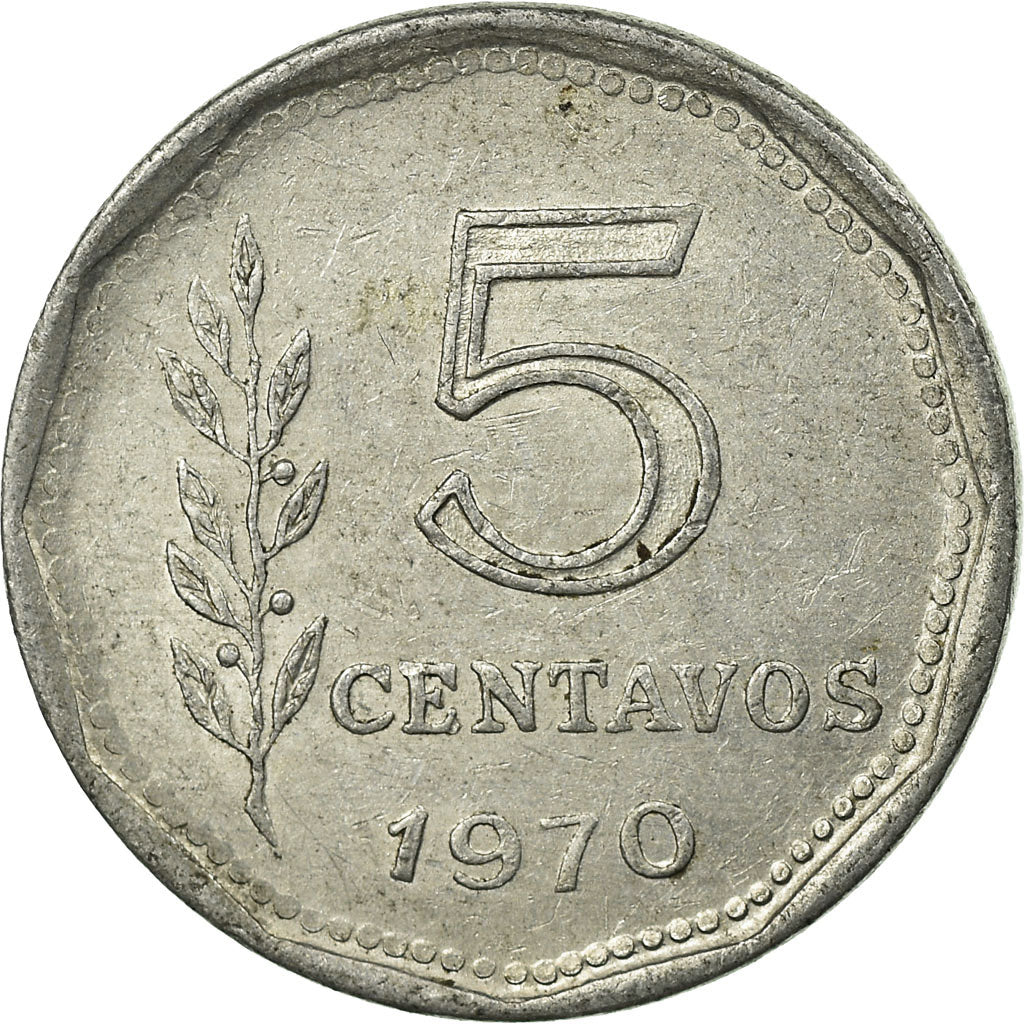 Moneta, Argentina, 5 Centavos, 1970, EF(40-45), Aluminium, KM:65