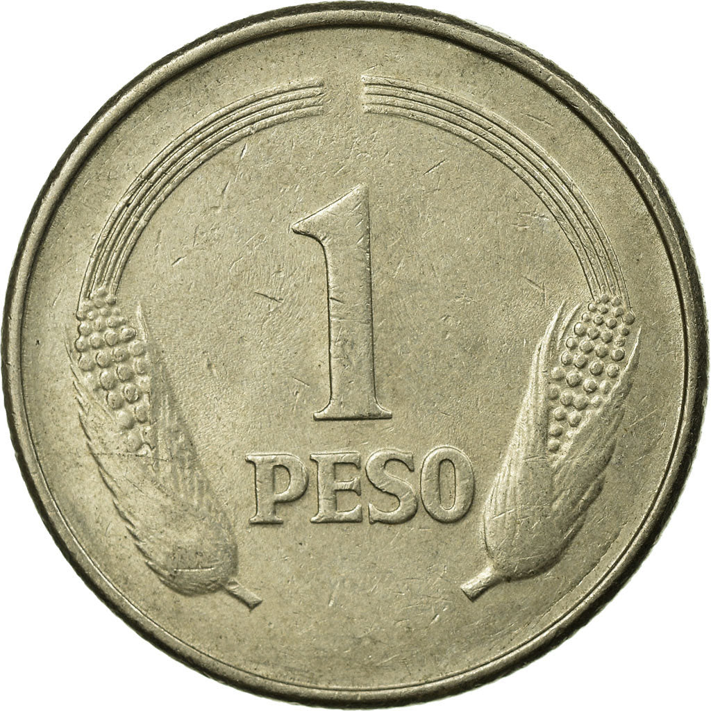 Moeda, Colômbia, Peso, 1977, EF(40-45), Cobre-níquel, KM:258.2