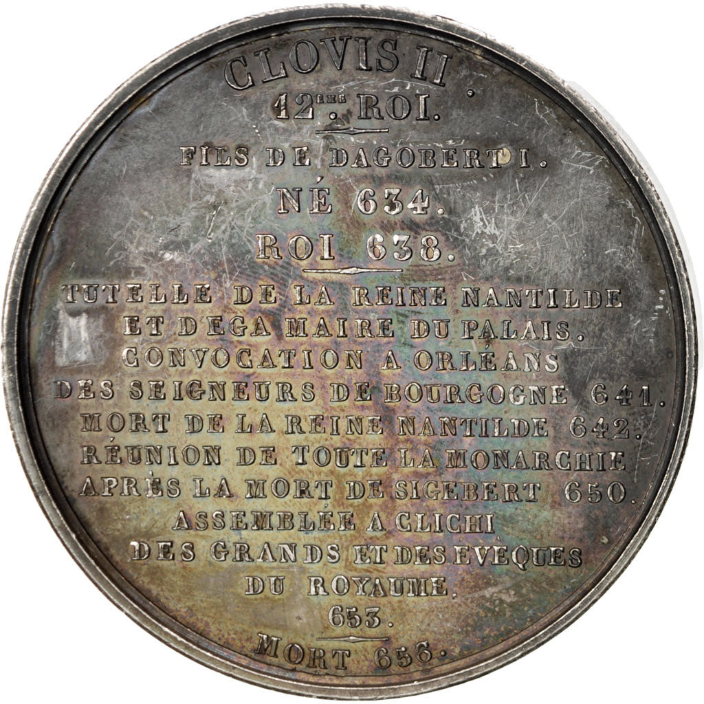 France, Medal, Clovis II, History, Caqué, AU(55-58), Copper