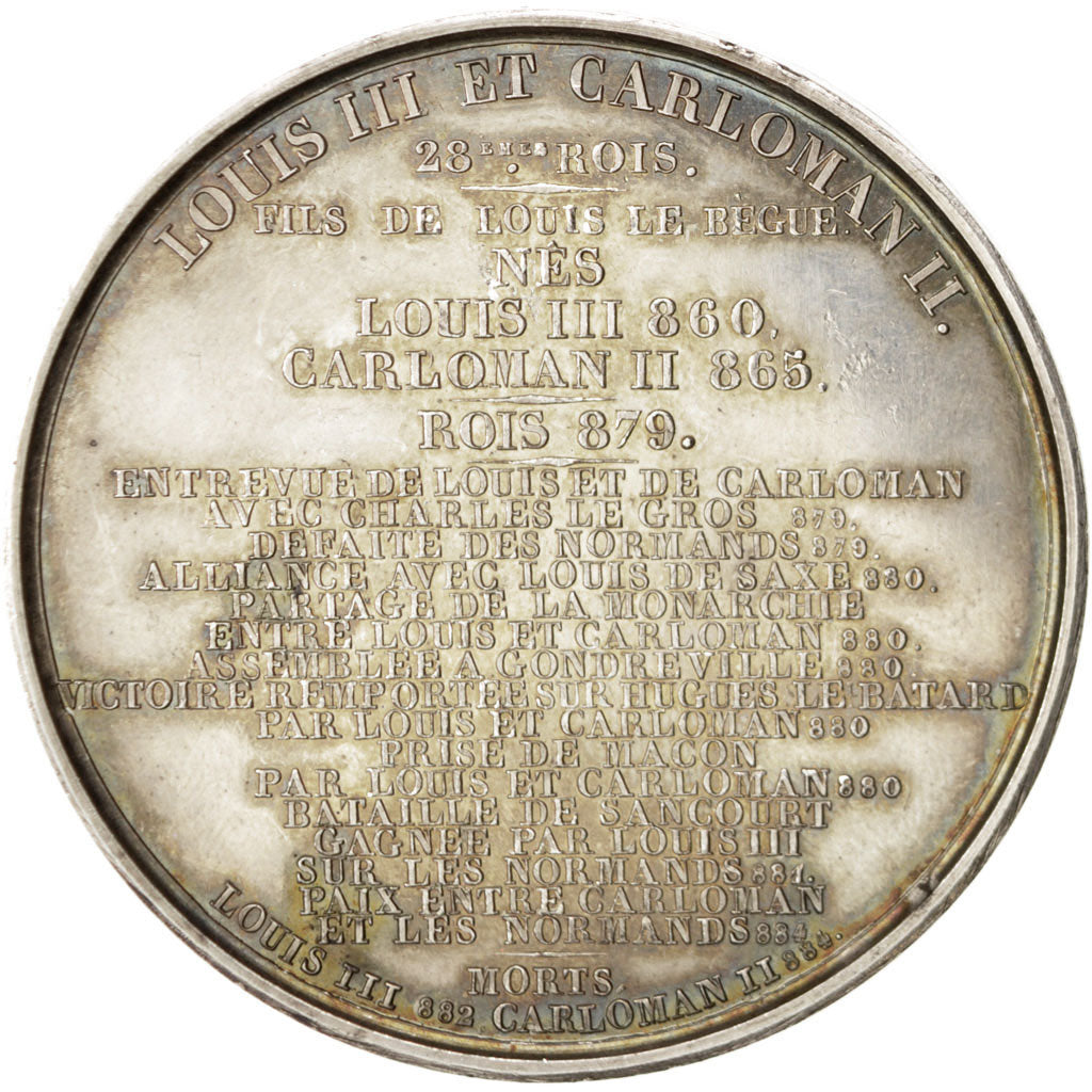 Francja, Medal, Ludwik III i Karloman III, Historia, Caqué, AU(55-58), Miedź