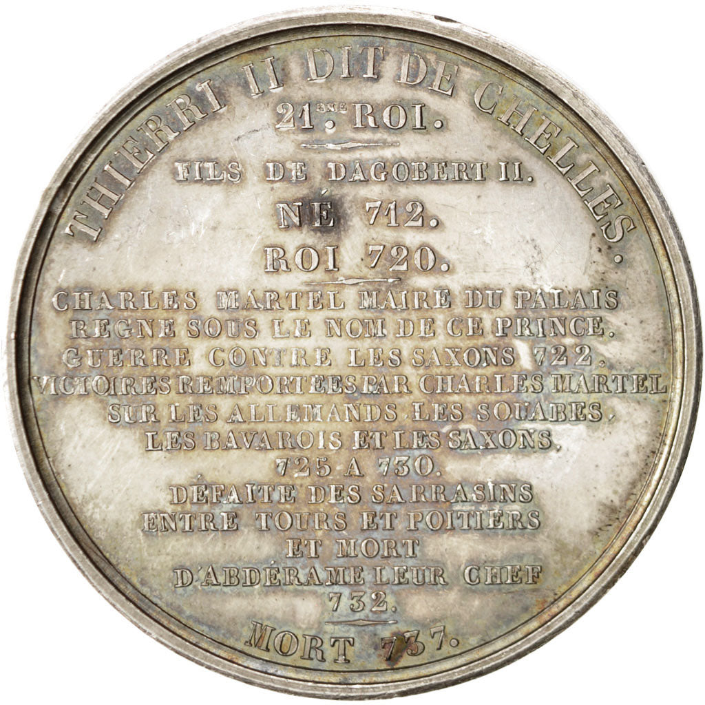 France, Medal, Thierri II, History, Caqué, AU(55-58), Copper