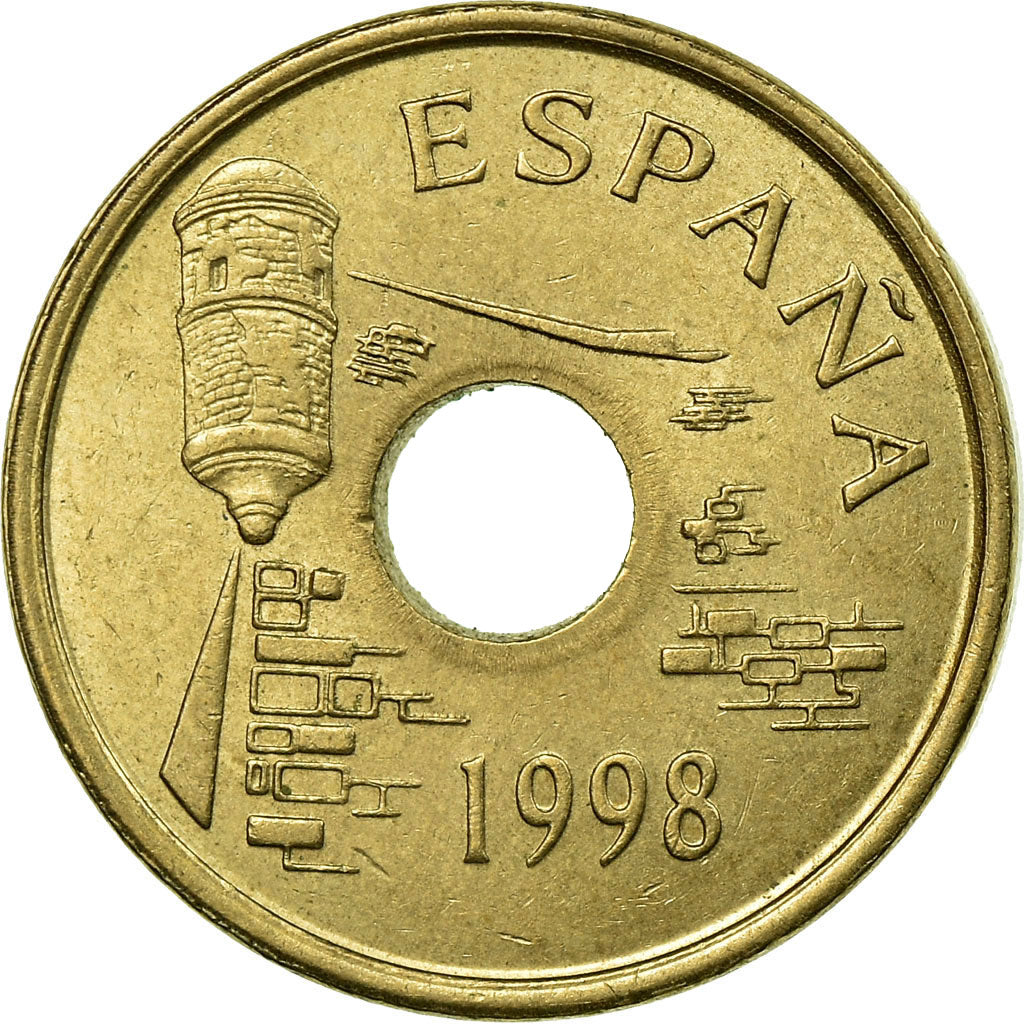 Munten, Spanje, Juan Carlos I, 25 Pesetas, 1998, Madrid, ZF, Aluminum-Bronze