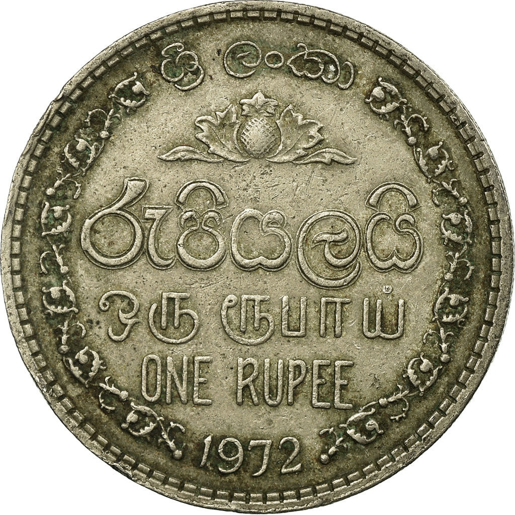 Coin, Sri Lanka, Rupee, 1972, EF(40-45), Copper-nickel, KM:136.1