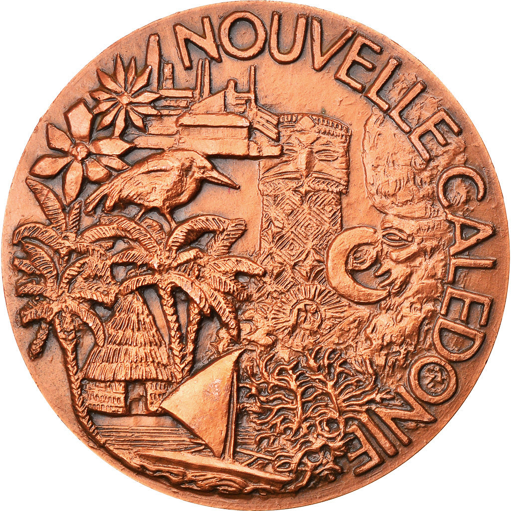 France, Medal, Nouvelle Calédonie, Geography, 1982, Delamarre, MS(63), Copper
