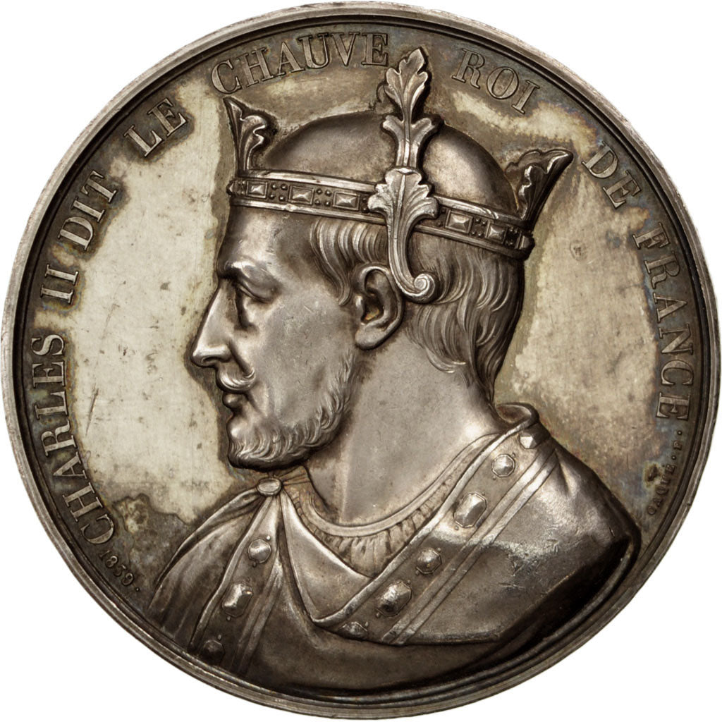 France, Medal, Charles II, History, Caqué, AU(55-58), Copper