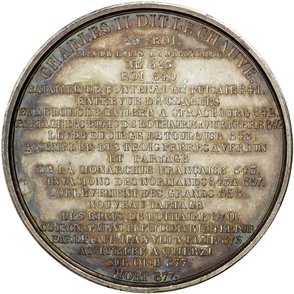 France, Medal, Charles II, History, Caqué, AU(55-58), Copper