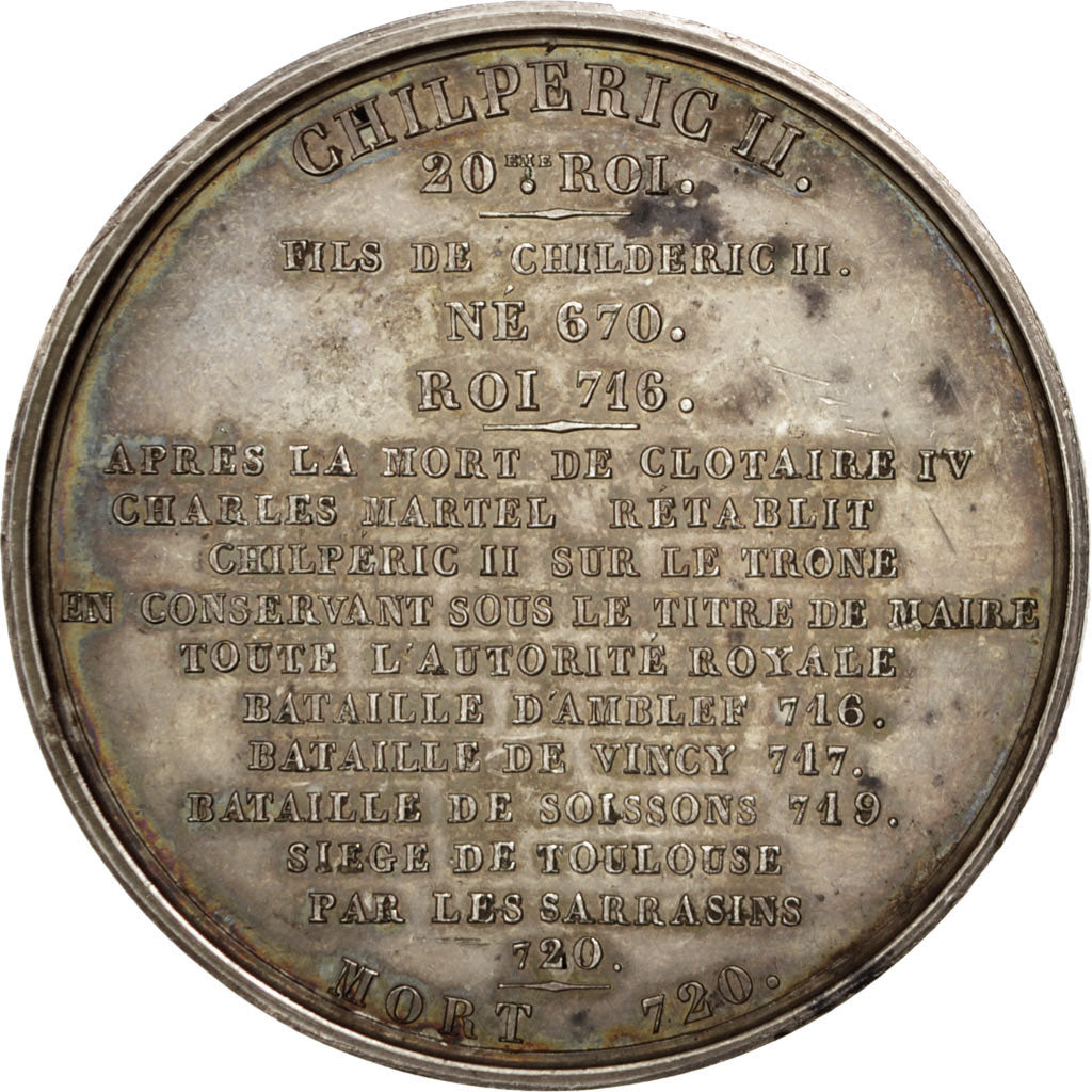 France, Medal, Chilperic II, History, Caqué, SUP, Cuivre