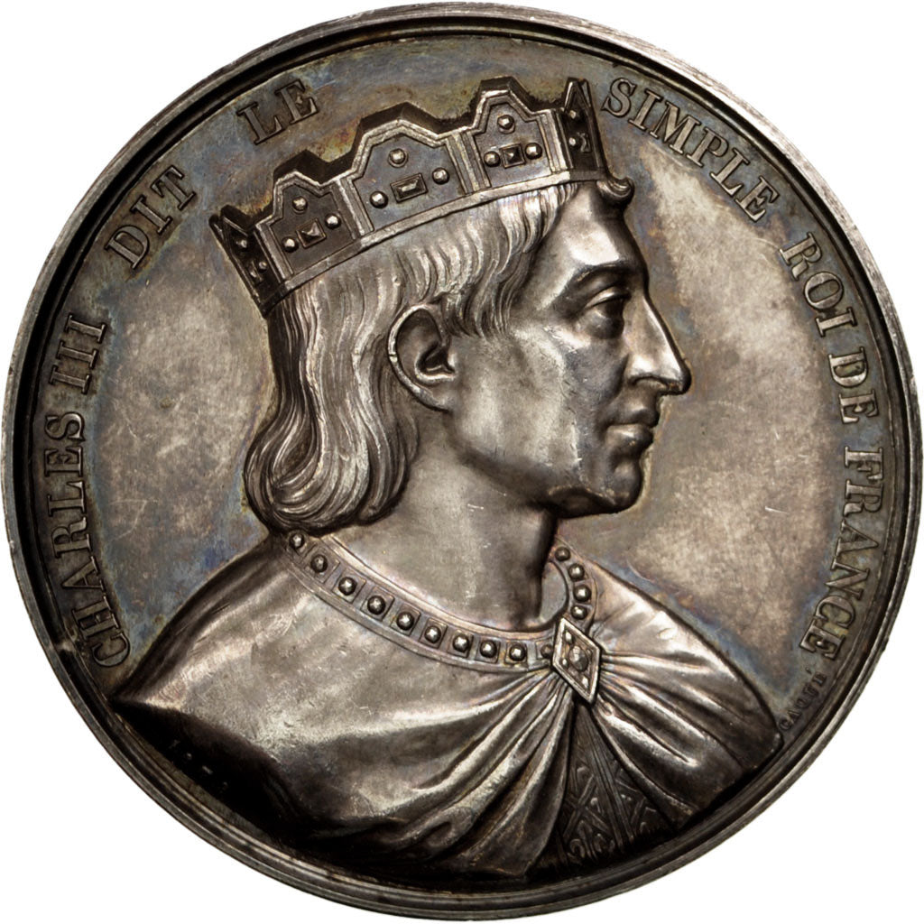 France, Medal, Charles III, History, Caqué, AU(55-58), Copper