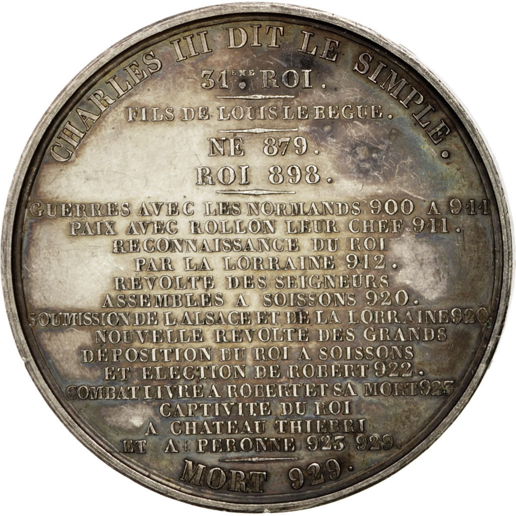 France, Medal, Charles III, History, Caqué, AU(55-58), Copper
