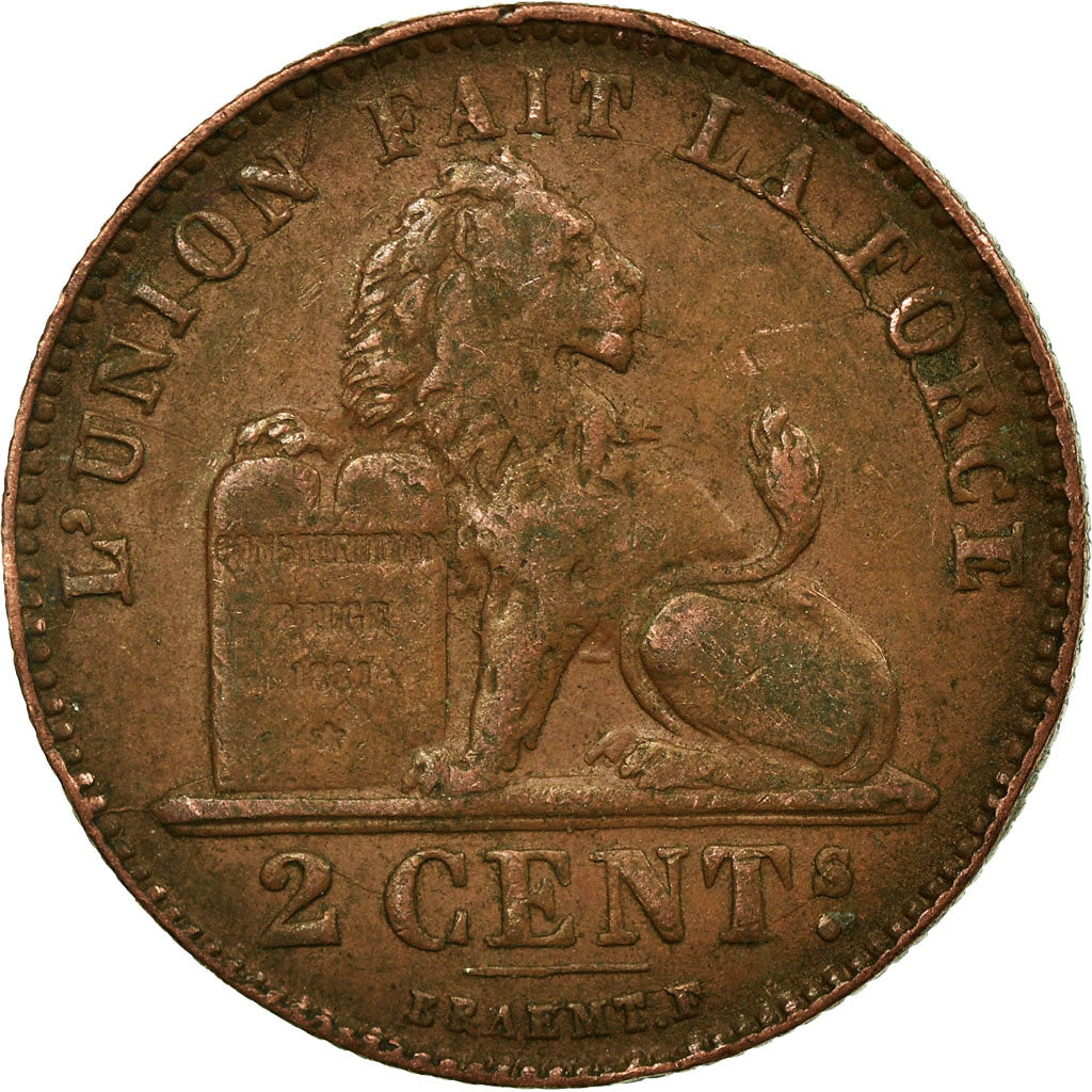 Moneda, Bélgica, Albert I, 2 Centimes, 1919, MBC, Cobre, KM:64