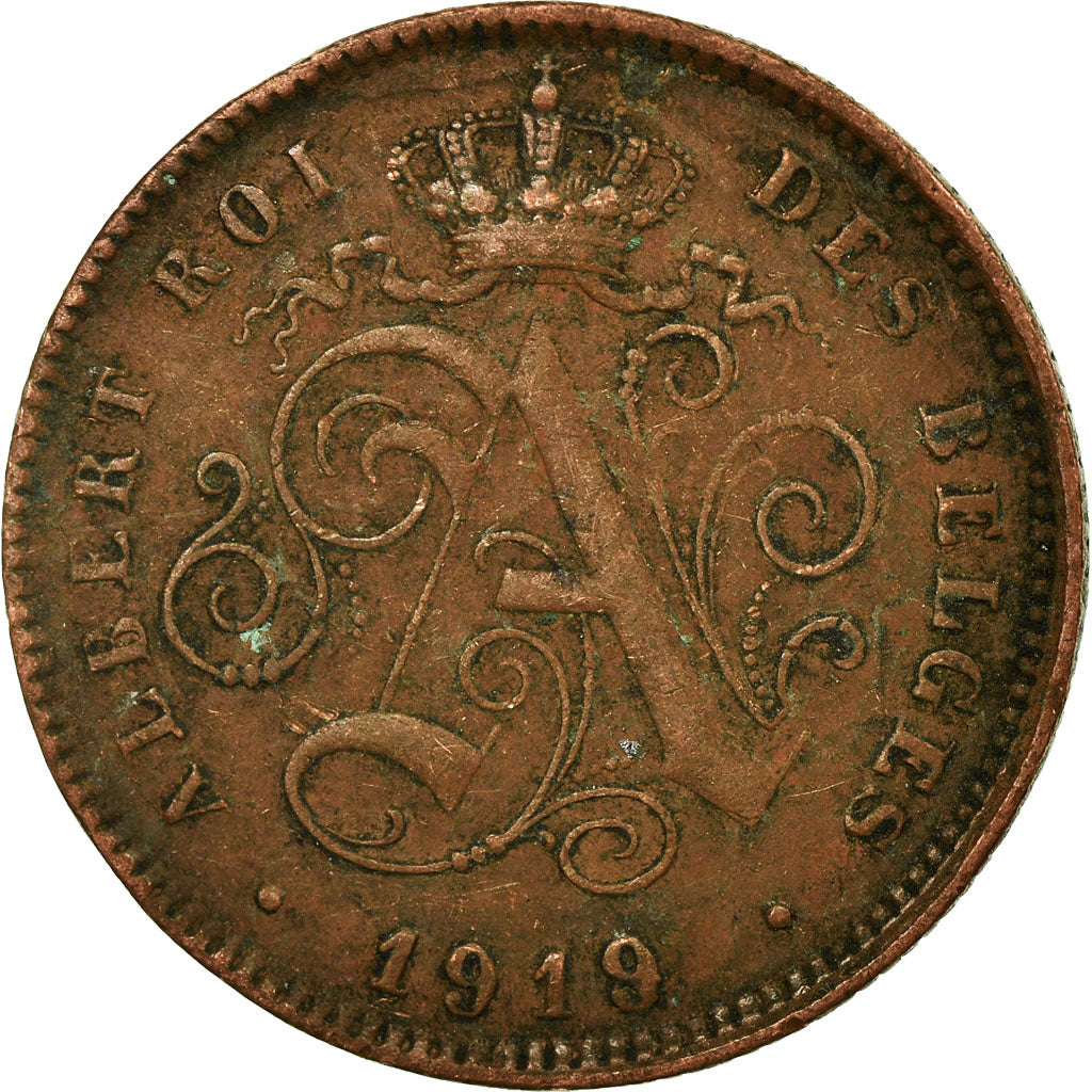 Monnaie, Belgique, Albert I, 2 Centimes, 1919, TTB, Cuivre, KM:64