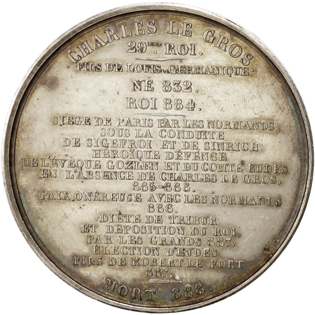 France, Medal, Charles le Gros, History, Caqué, SUP, Cuivre