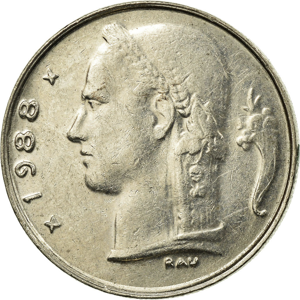 Moneta, Belgia, Franc, 1988, EF(40-45), Miedź-Nikiel, KM:142.1