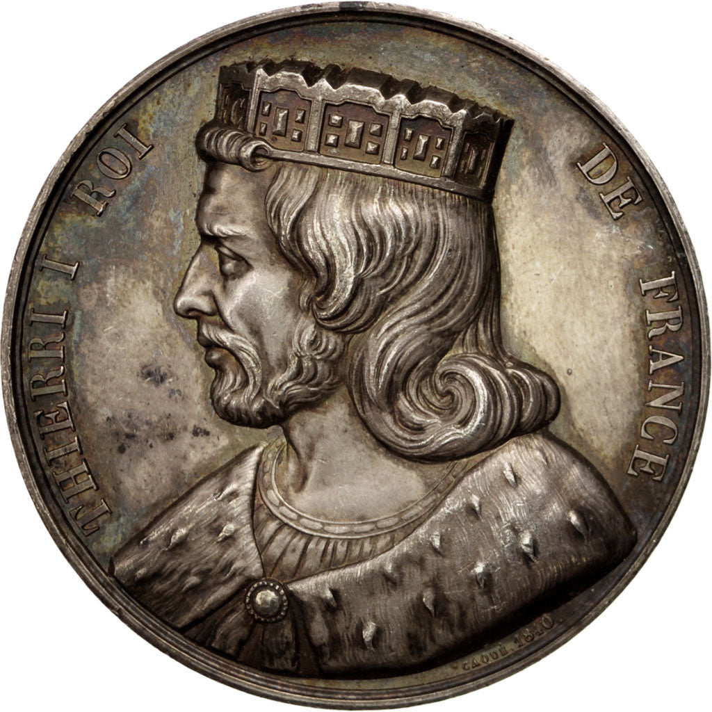 France, Medal, Thierri I, History, Caqué, AU(55-58), Copper