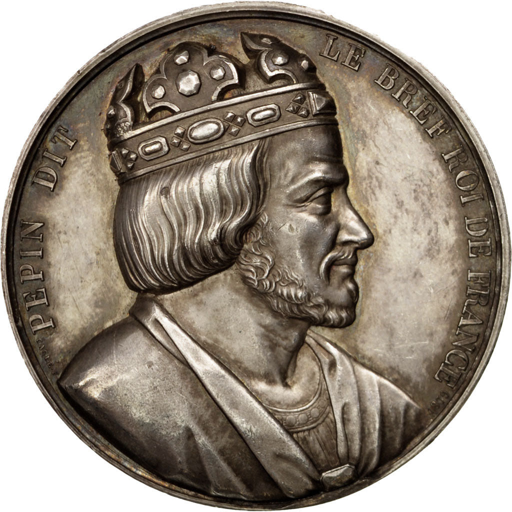 France, Medal, Pépin le Bref, History, Caqué, AU(55-58), Copper