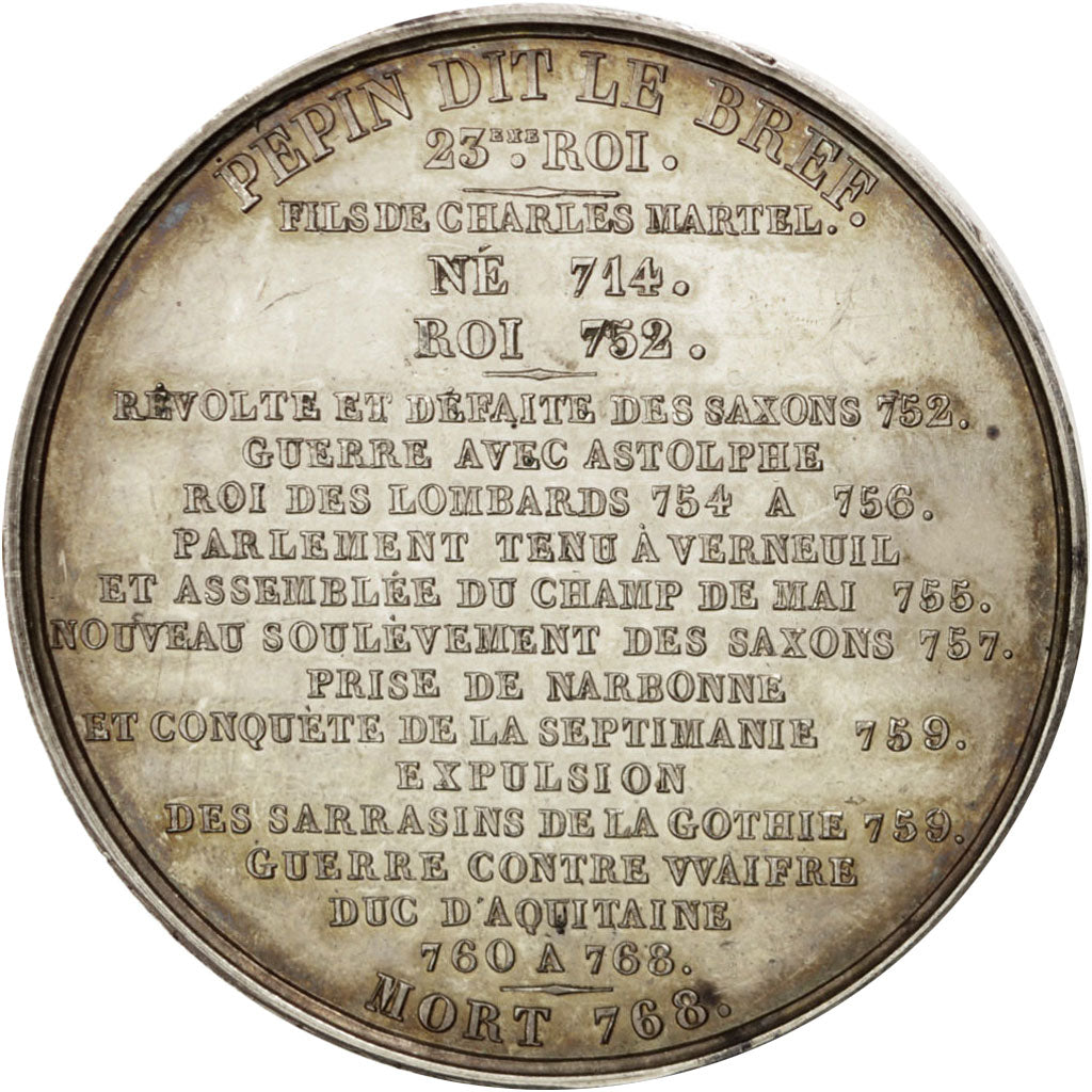 France, Medal, Pépin le Bref, History, Caqué, AU(55-58), Copper