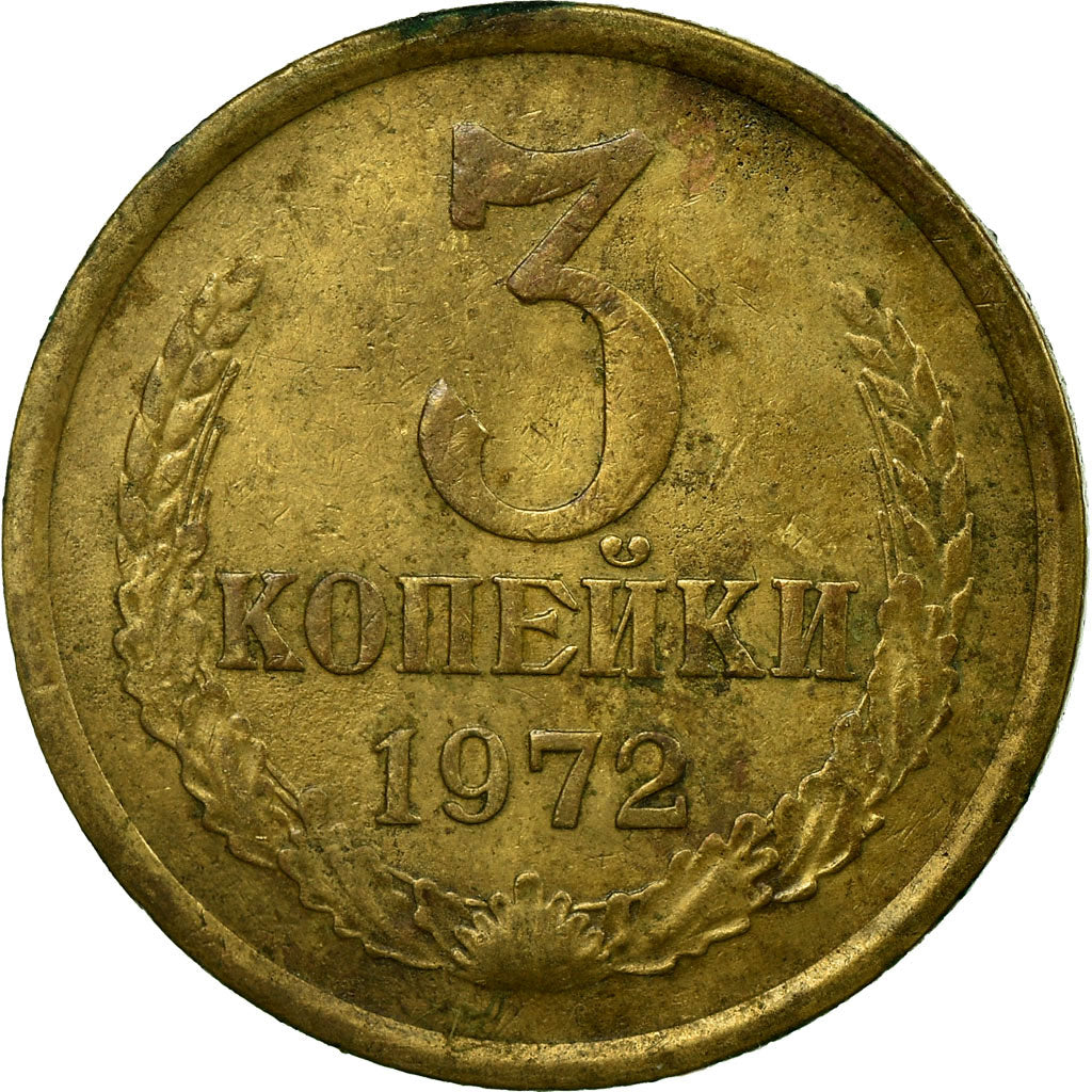 Moneta, Russia, 3 Kopeks, 1972, Saint-Petersburg, EF(40-45), Aluminium-Brąz