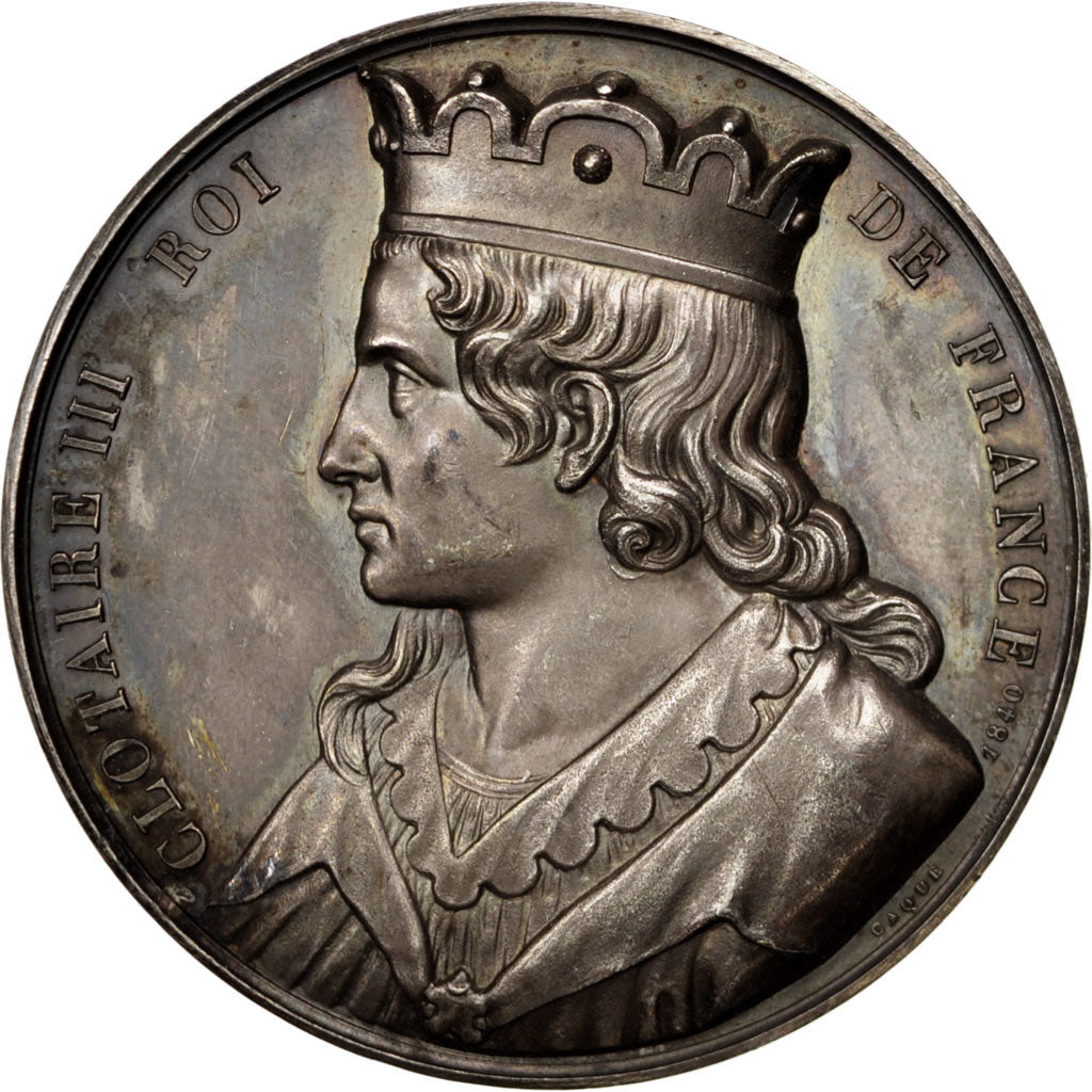 France, Medal, Clotaire III, History, Caqué, AU(55-58), Copper
