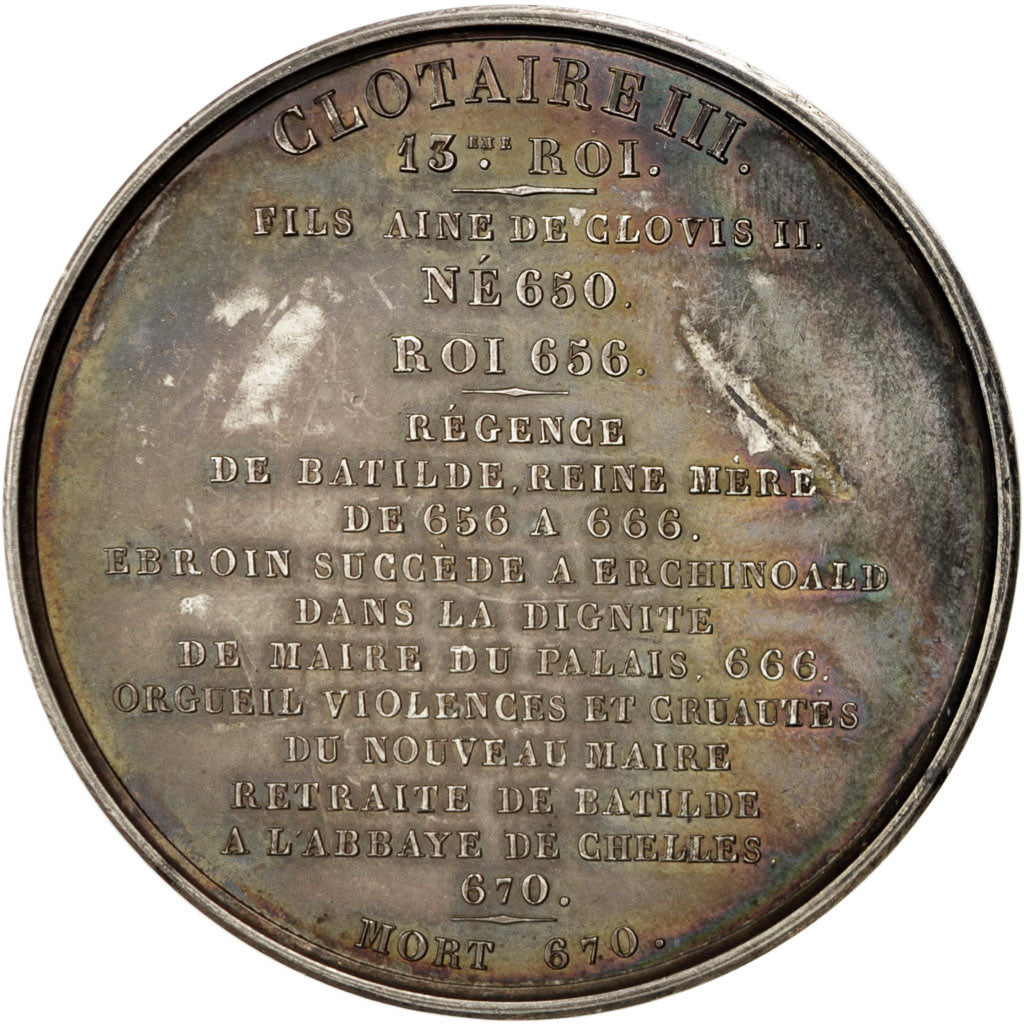 France, Medal, Clotaire III, History, Caqué, AU(55-58), Copper