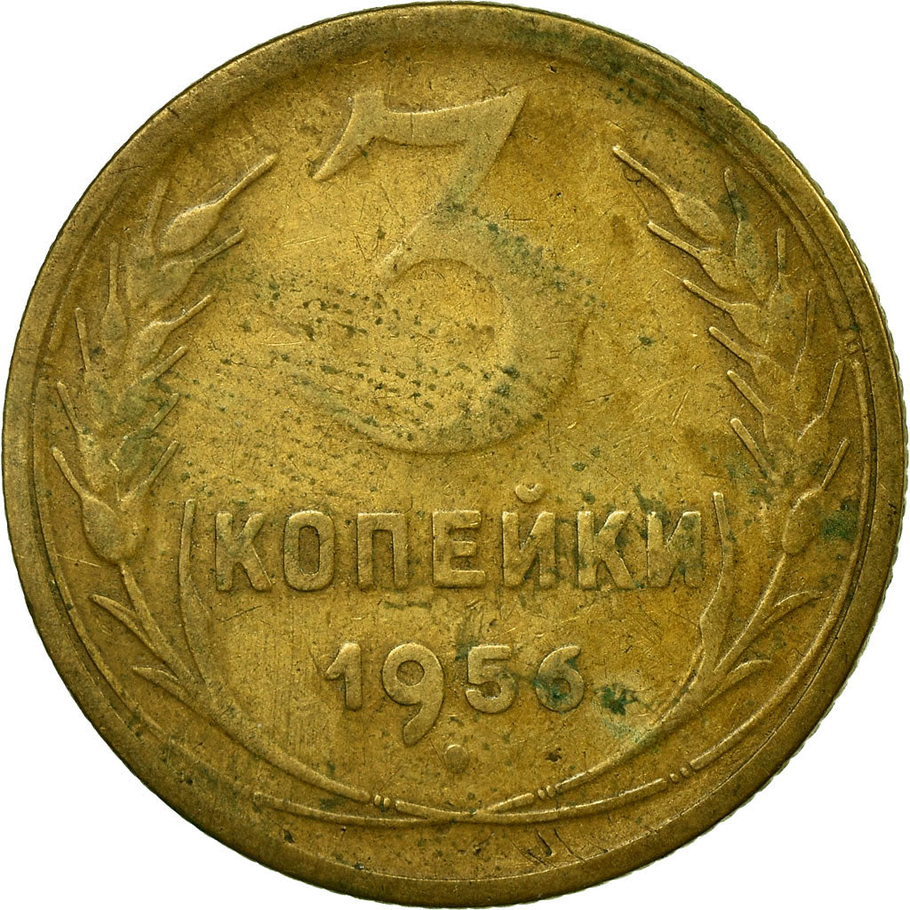 Moneta, Russia, 3 Kopeks, 1956, Saint-Petersburg, VF(20-25), Aluminium-Brąz