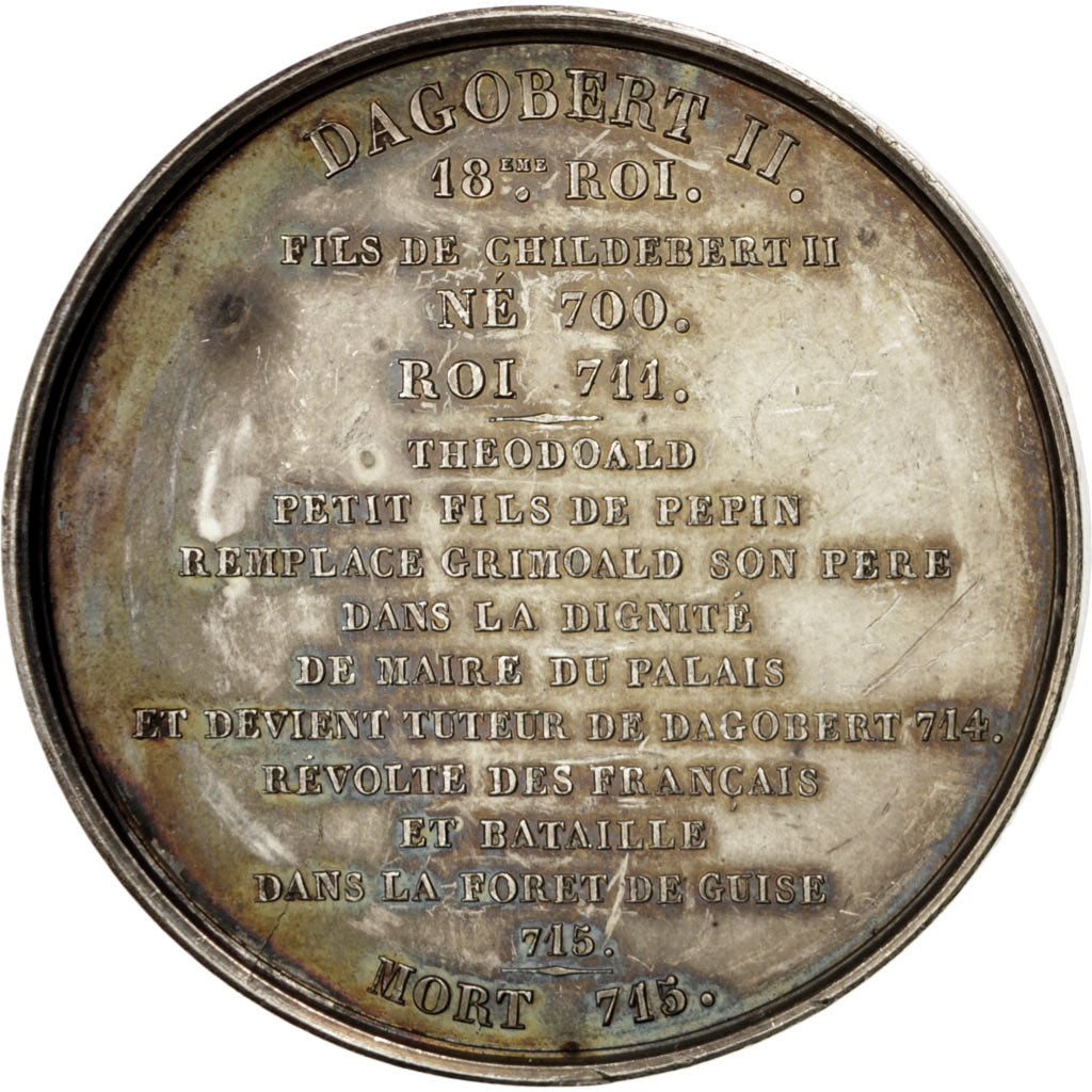 France, Medal, Dagobert II, History, Caqué, AU(55-58), Silver