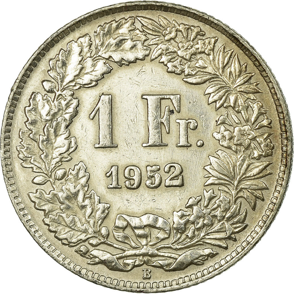 Coin, Switzerland, Franc, 1952, EF(40-45), Silver, KM:24