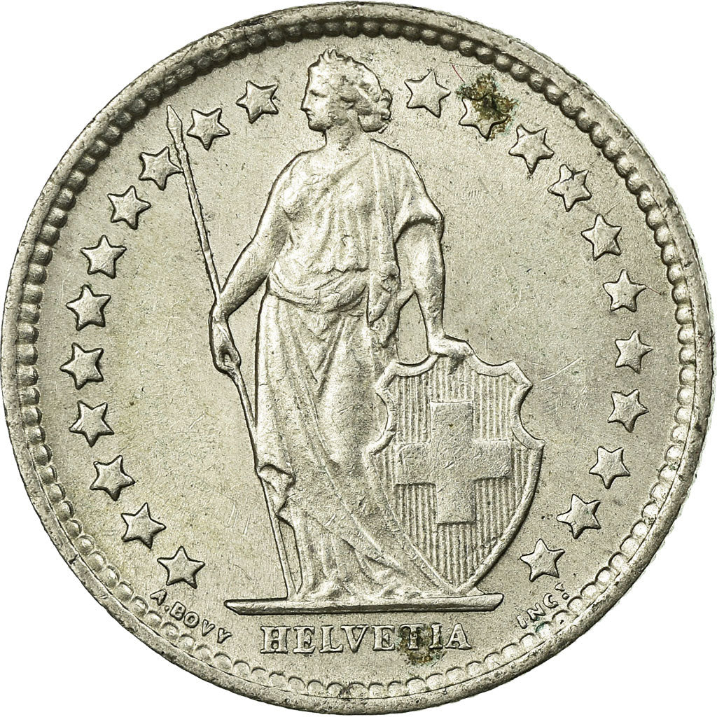 Coin, Switzerland, 1/2 Franc, 1962, Bern, EF(40-45), Silver, KM:23