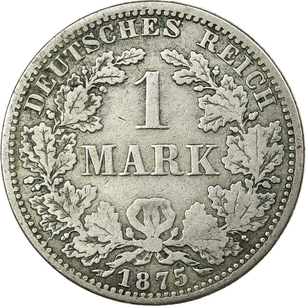 Coin, GERMANY - EMPIRE, Wilhelm I, Mark, 1875, Berlin, VF(20-25), Silver, KM:7