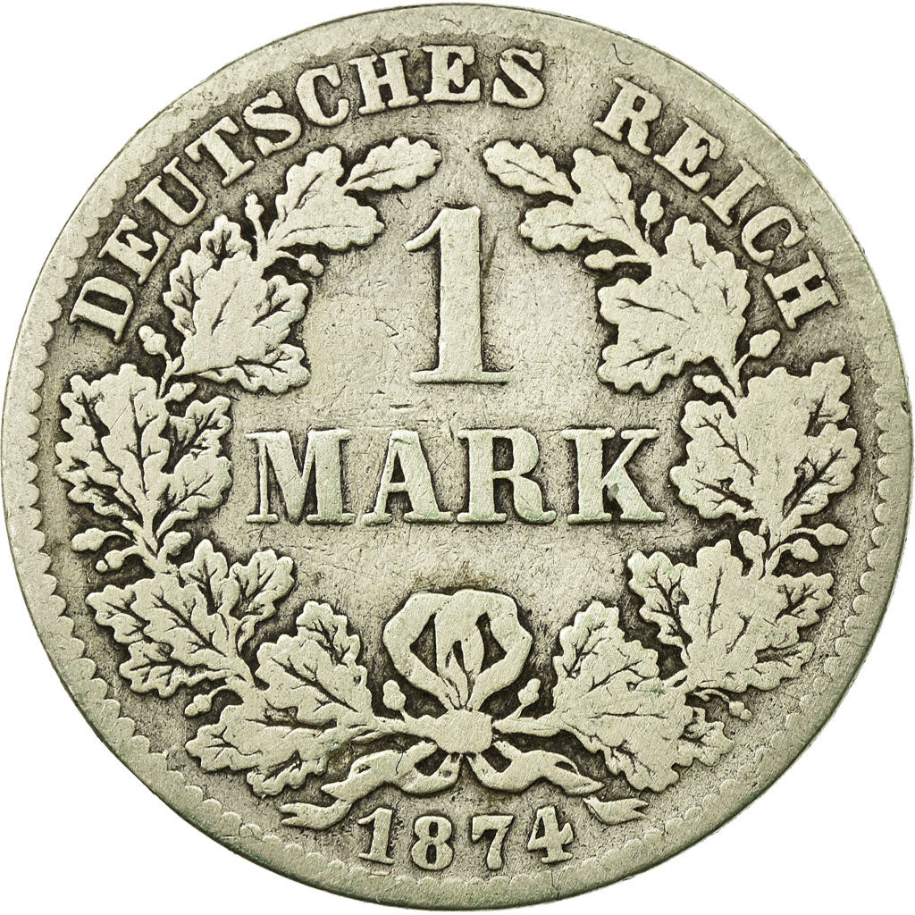 Moneta, NIEMCY - IMPERIUM, Wilhelm I, Mark, 1874, Hanovre, VF(20-25), Srebro