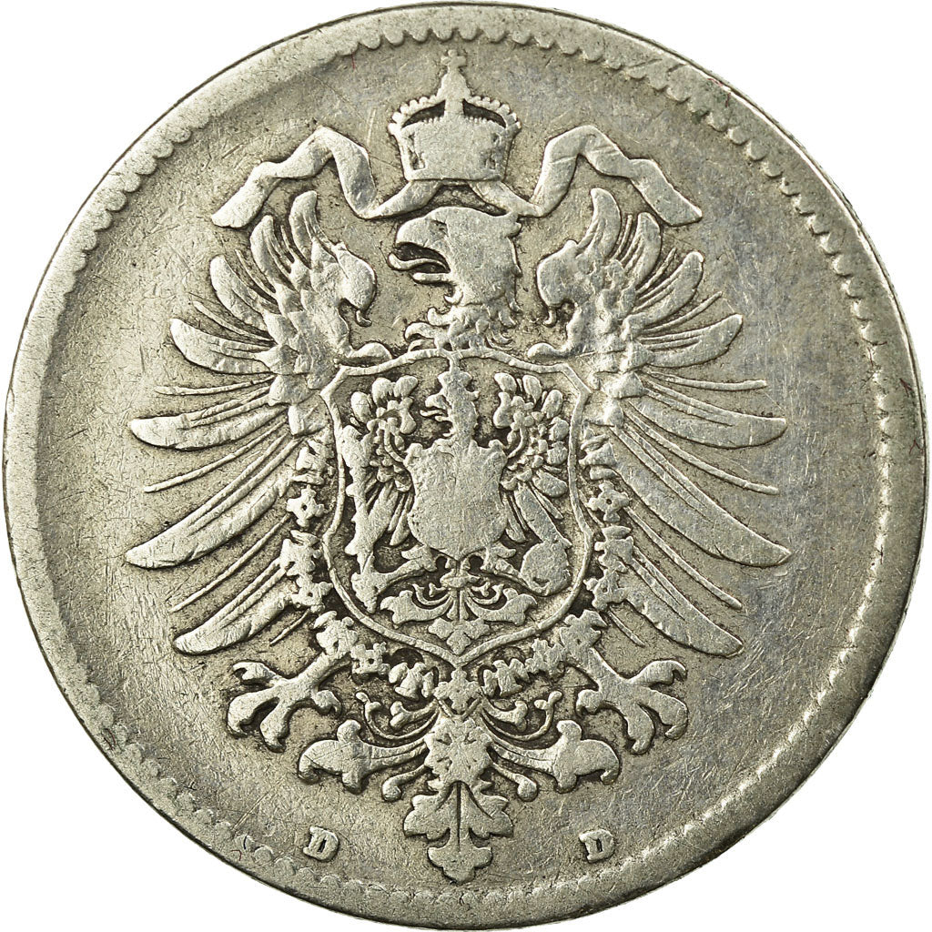 Coin, GERMANY - EMPIRE, Wilhelm I, Mark, 1874, Munich, VF(20-25), Silver, KM:7