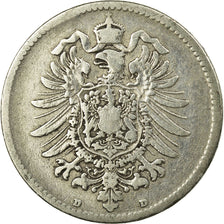 Coin, GERMANY - EMPIRE, Wilhelm I, Mark, 1874, Munich, VF(20-25), Silver, KM:7