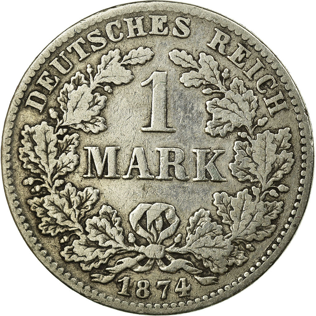Coin, GERMANY - EMPIRE, Wilhelm I, Mark, 1874, Munich, VF(20-25), Silver, KM:7